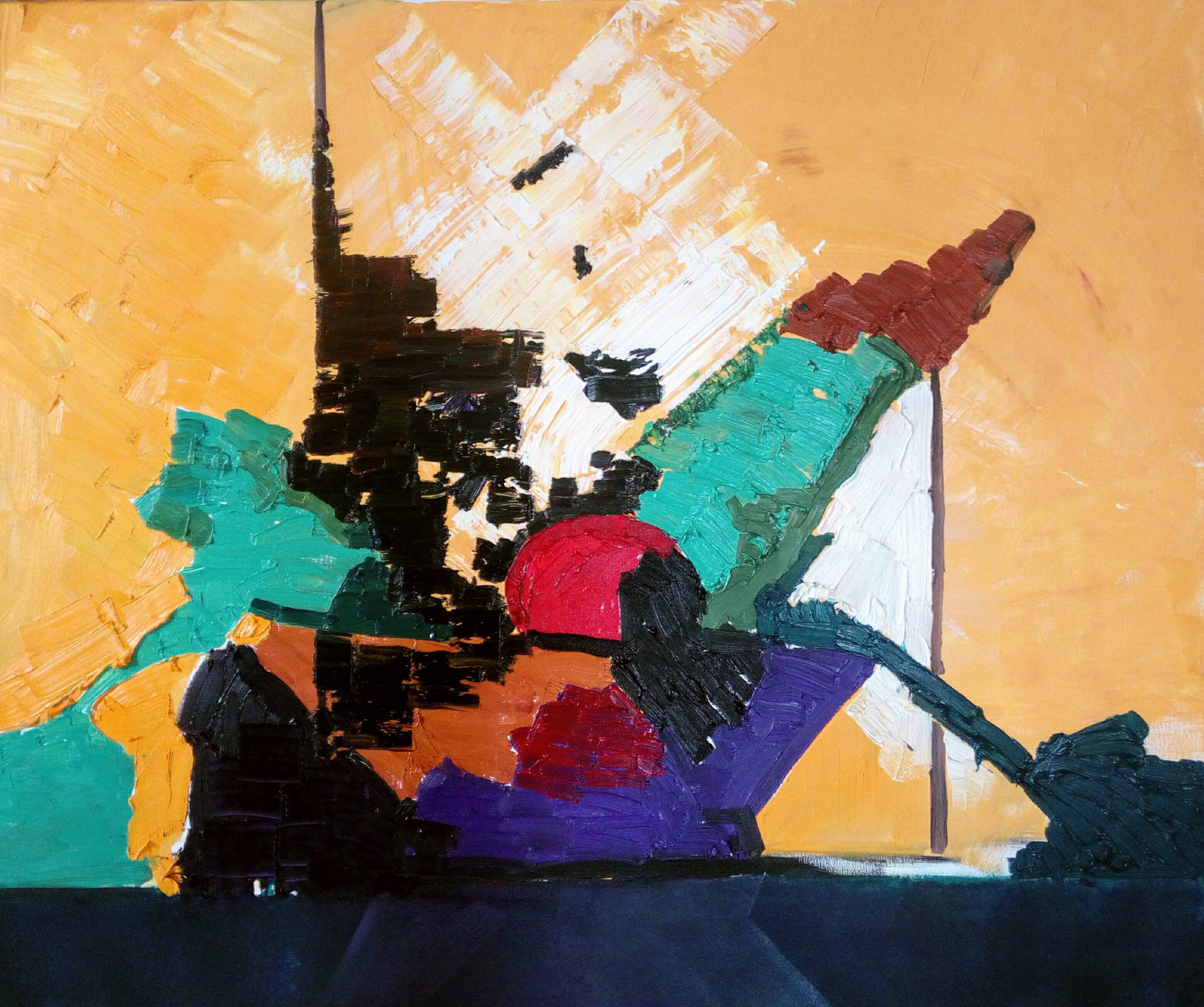 Caravaggio nyomán, 2020, olaj, vászon, 100x120 cm 
